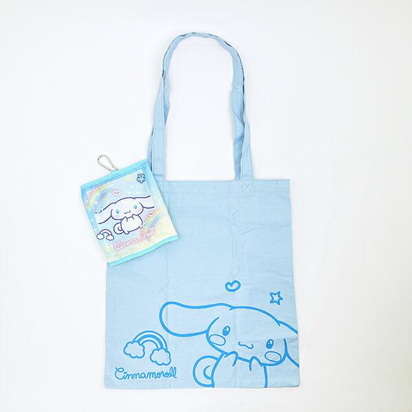 SANRIO | Cinnamoroll Foldable Tote Bag With Pouch Carabiner (Heart pounding Memories Heisei Retro)