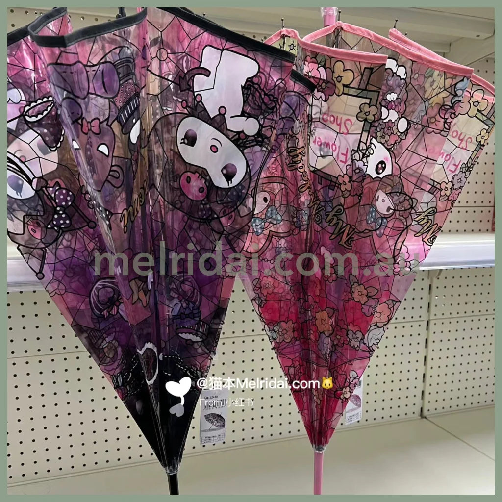 【Pick Up Only】Sanrio | Umbrella 60Cm 日本三丽鸥 玻璃手绘风 透明雨伞 超美