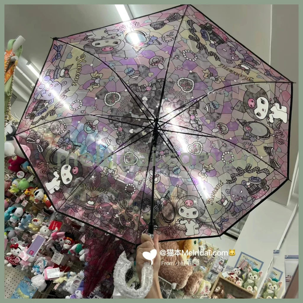 【Pick Up Only】Sanrio | Umbrella 60Cm 日本三丽鸥 玻璃手绘风 透明雨伞 超美 Kuromi