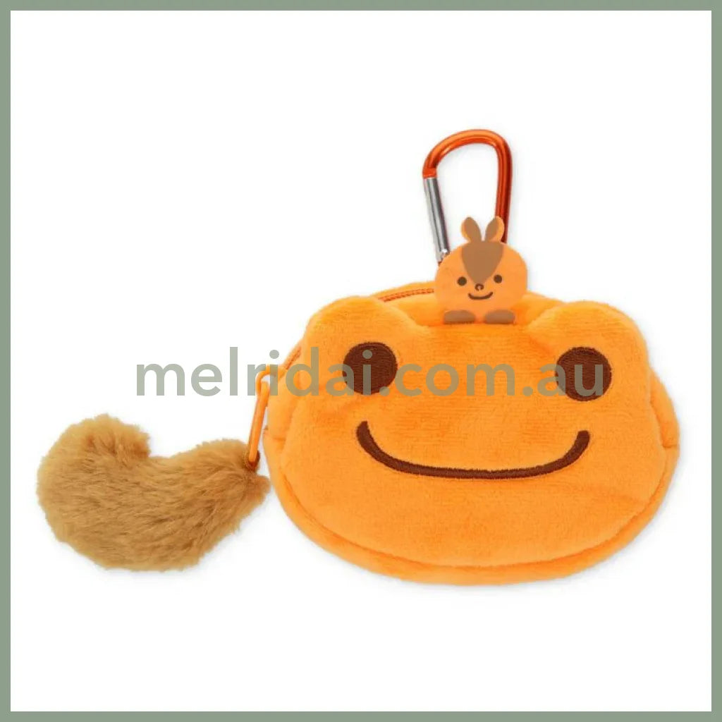 Pickles the Frog | Bag Charm Carabiner Pouch with Almond Orange 90×120×35mm