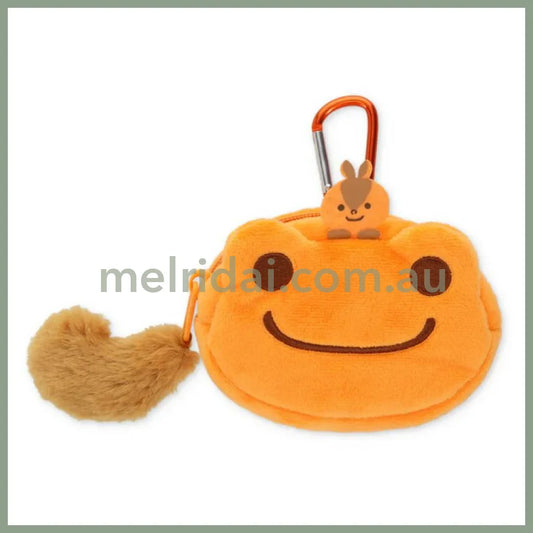 Pickles the Frog | Bag Charm Carabiner Pouch with Almond Orange 90×120×35mm