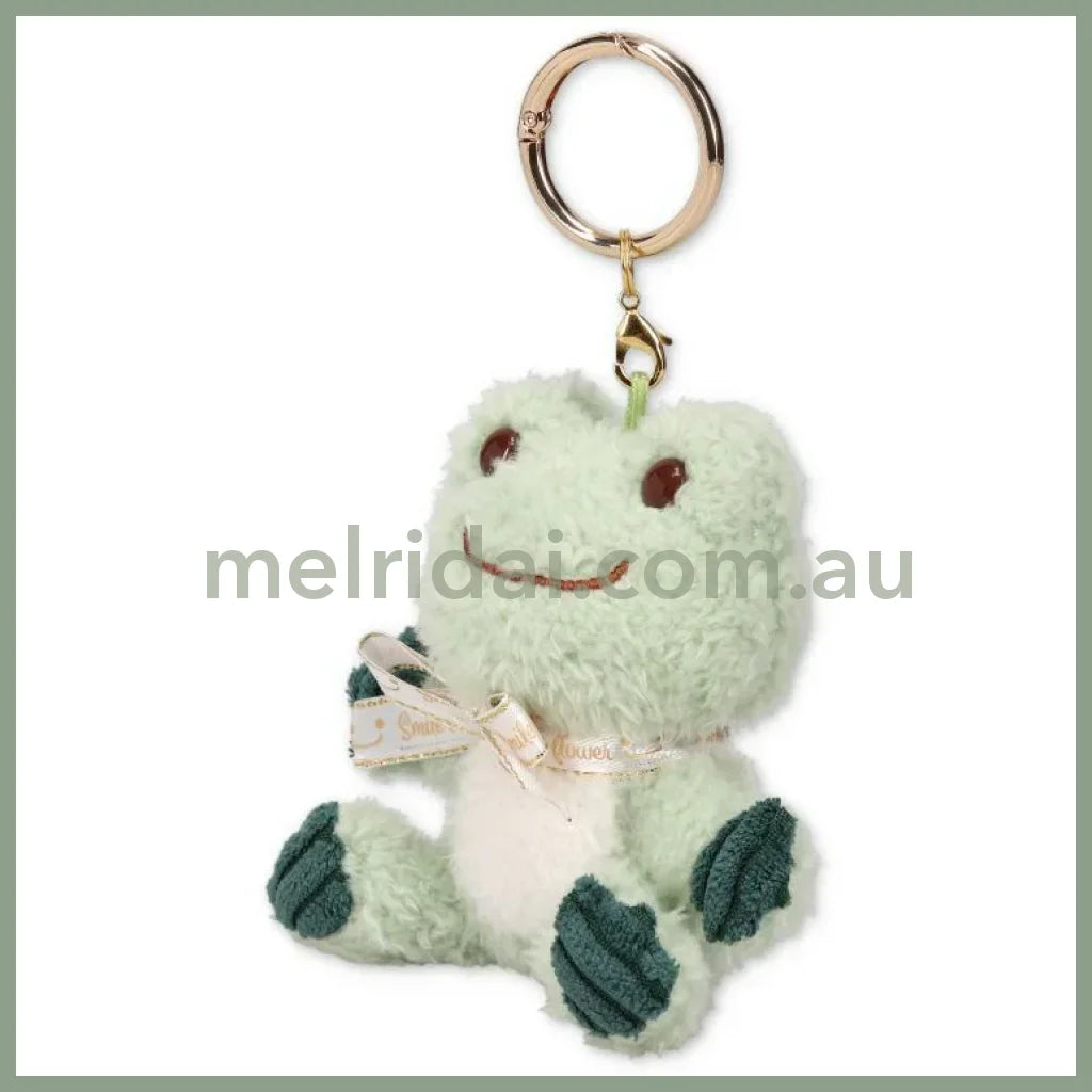 Pickles The Frog | Carabiner Plush Keychain Mascot Holder H9×W9.5×D5.5Cm (Smile Hop Green)