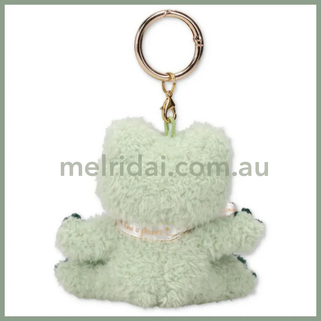 Pickles The Frog | Carabiner Plush Keychain Mascot Holder H9×W9.5×D5.5Cm (Smile Hop Green)