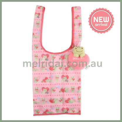 Pickles the Frog | Eco Shopping Tote Bag 720×290mm & Bag Charm 145×130×50mm (Smile Heart)