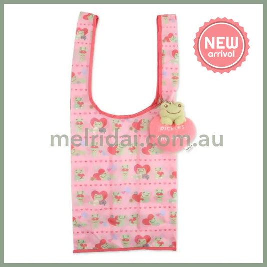 Pickles the Frog | Eco Shopping Tote Bag 720×290mm & Bag Charm 145×130×50mm (Smile Heart)
