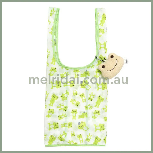 Pickles the Frog | Eco Shopping Tote Bag Bag Charm with Carabiner (Face Beige)