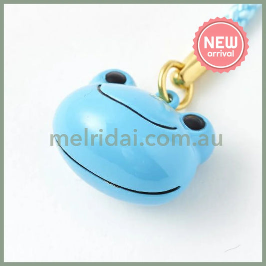 Pickles the Frog | Face Shaped Bell Phone Charm H2×W2×D1.5cm (Blue)