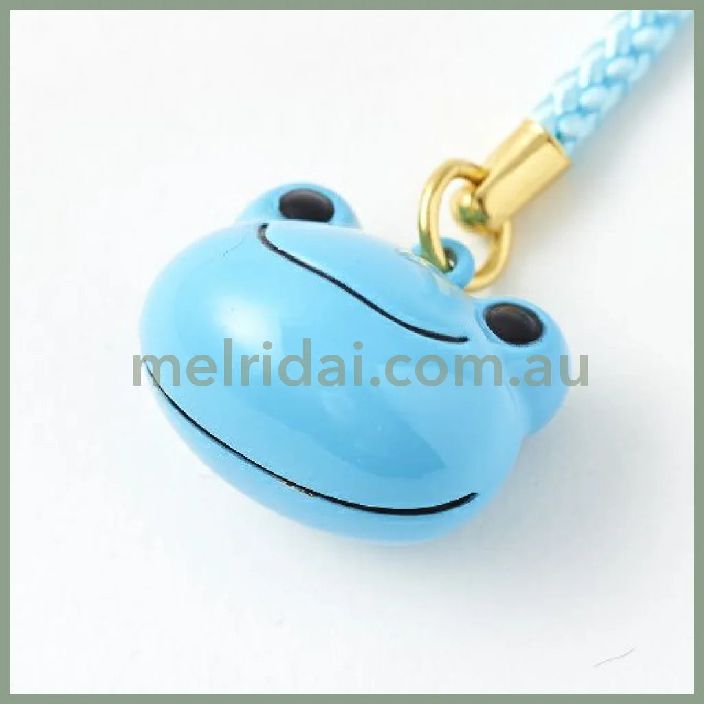Pickles the Frog | Face Shaped Bell Phone Charm H2×W2×D1.5cm (Blue)