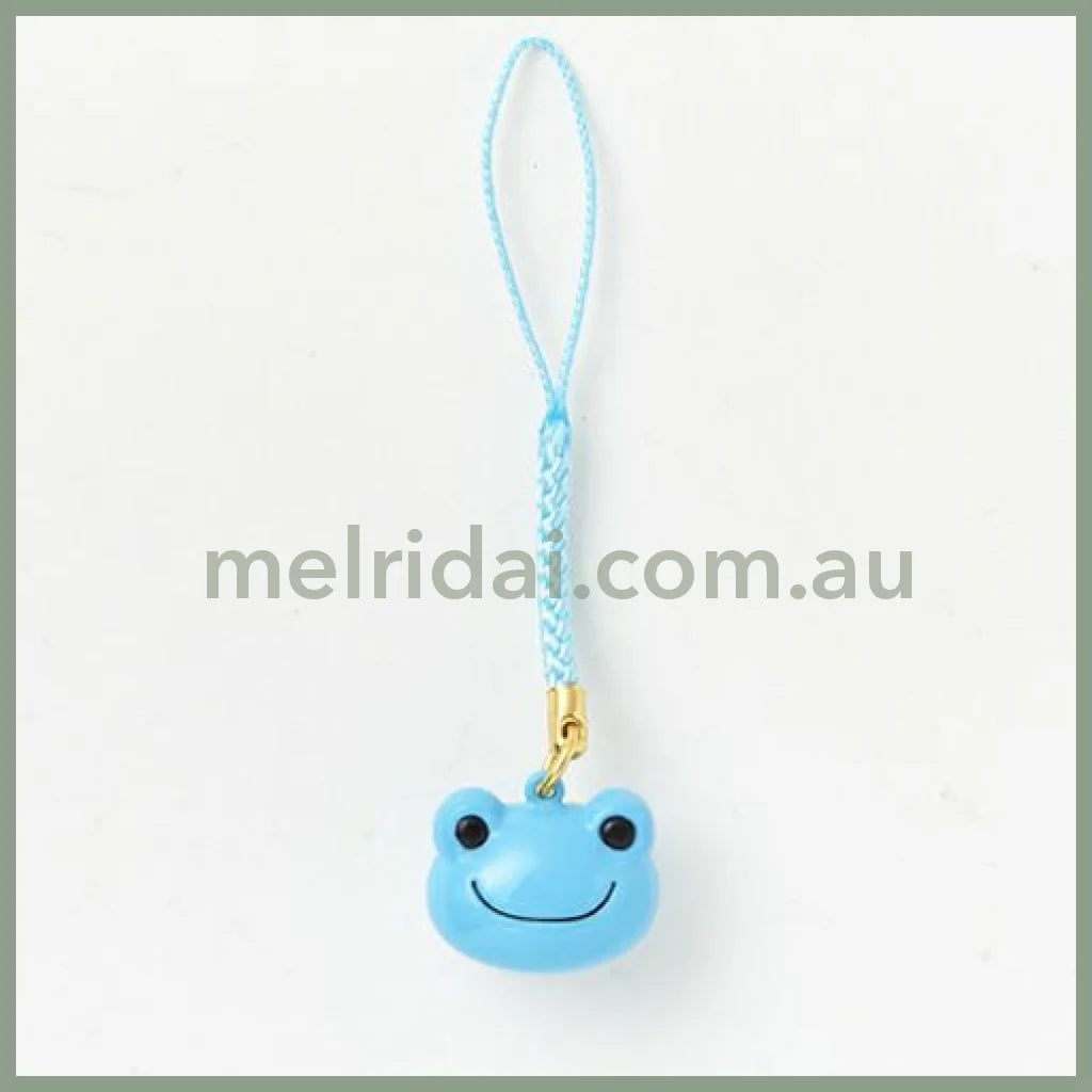 Pickles the Frog | Face Shaped Bell Phone Charm H2×W2×D1.5cm (Blue)