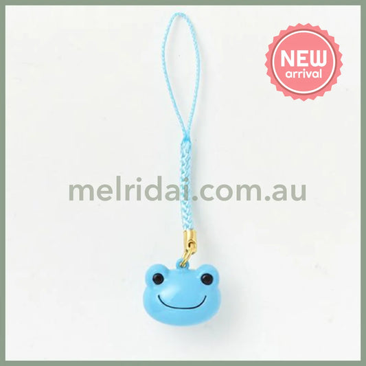 Pickles the Frog | Face Shaped Bell Phone Charm H2×W2×D1.5cm (Blue)