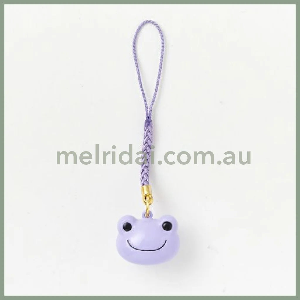Pickles the Frog | Face Shaped Bell Phone Charm H2×W2×D1.5cm (Purple)