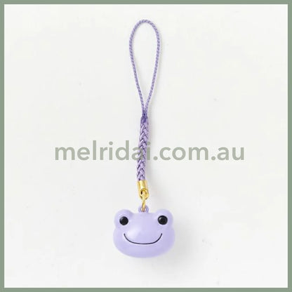 Pickles the Frog | Face Shaped Bell Phone Charm H2×W2×D1.5cm (Purple)
