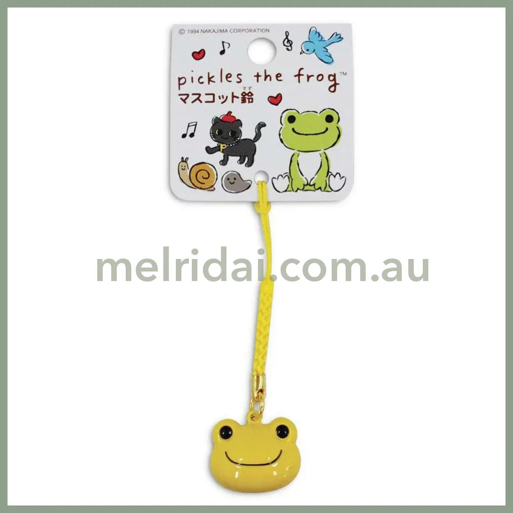 Pickles the Frog | Face Shaped Bell Phone Charm H2×W2×D1.5cm (Yellow)