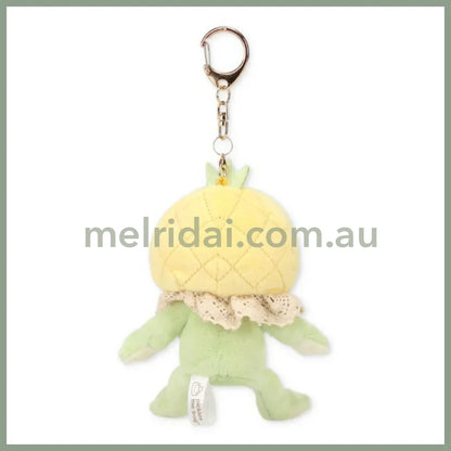 Pickles the Frog | Mascot Holder Plush Keychain Always Fruits 15×7×4.5cm (Pineapple)