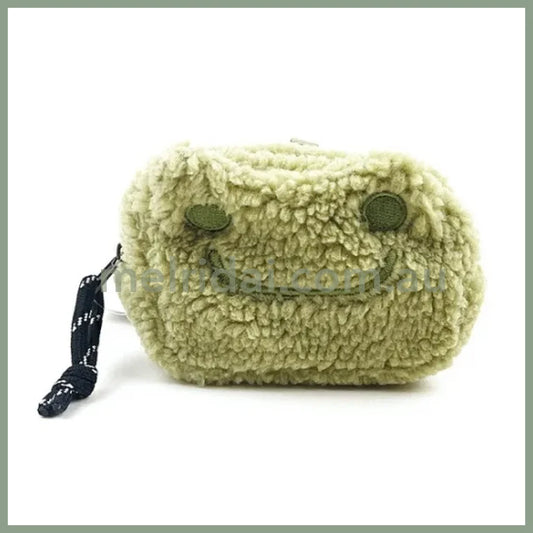 Pickles The Frog | Mini Pouch Fluffy Face 8Cm×11Cm×5Cm