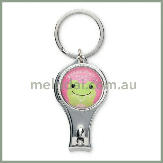 Pickles the Frog | Nail Clippers Friends 60×32×10mm (Puffy Green Pink)