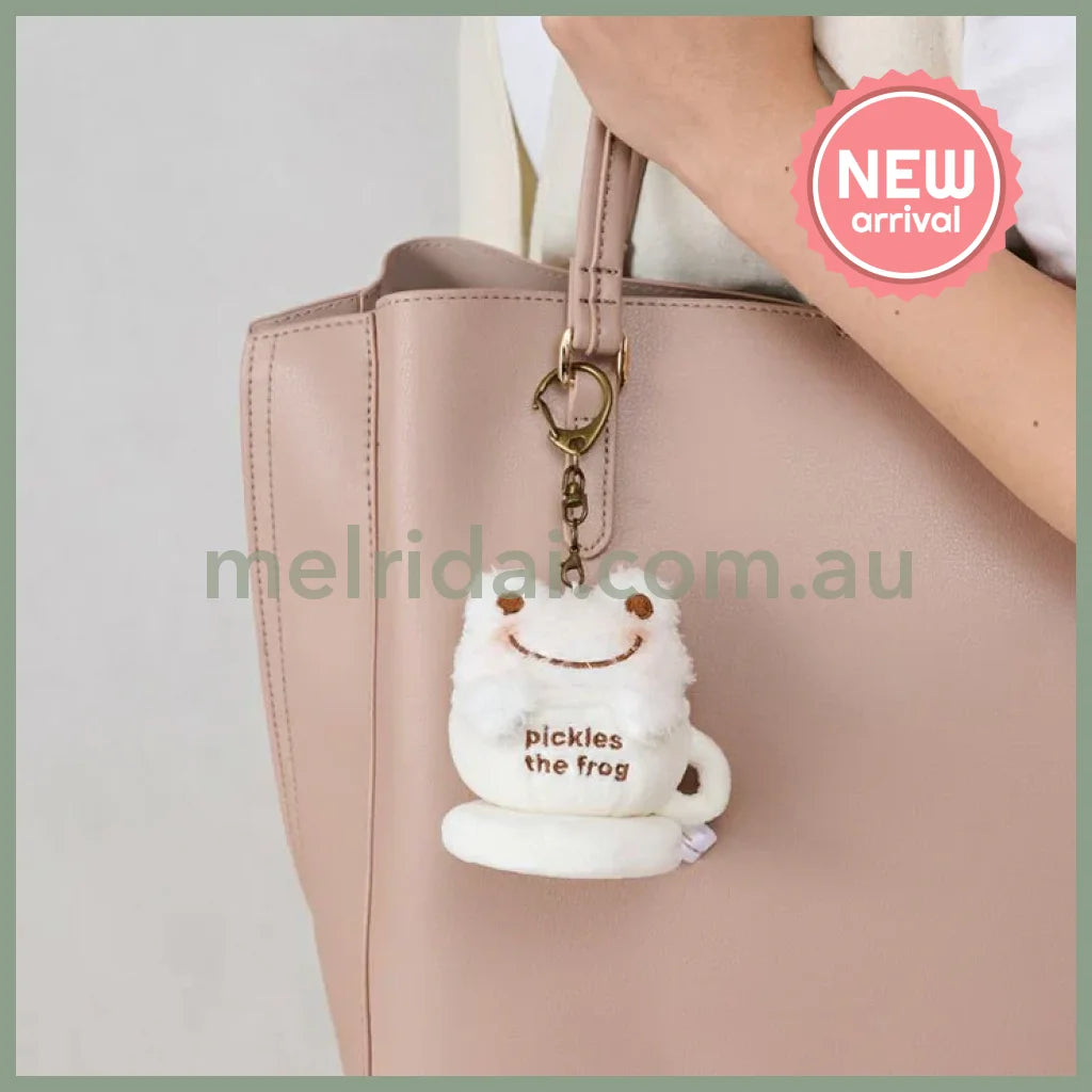 Pickles the Frog | Plush Keychain Bag Charm 75×80×70mm (Always Coffee Latte Art)