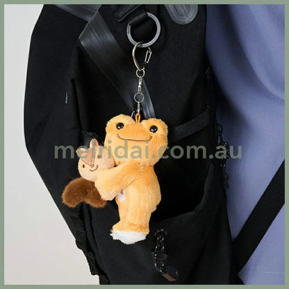 Pickles the Frog | Plush Keychain Bag Charm Mascot Holder with Almond Orange 125×80×60mm