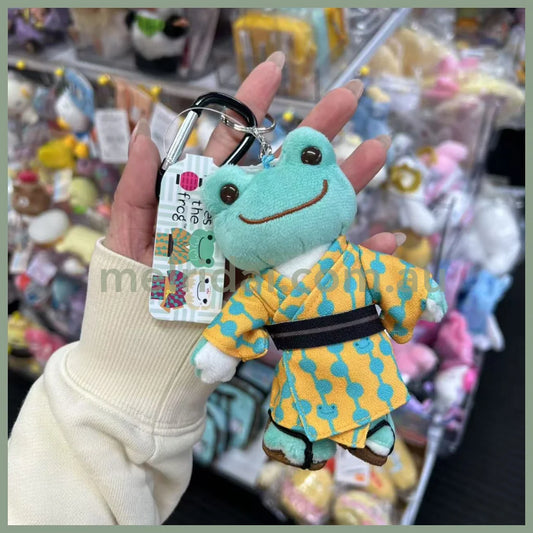 Pickles the Frog | Plush Keychain Bag Charm with Carabiner H14.5×W8×D4cm (Yukata Lucky Day)
