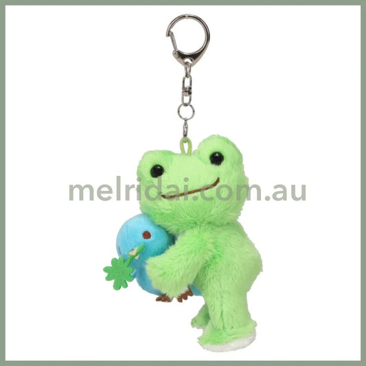 Pickles the Frog | Plush Keychain Mascot Holder H12.5×W8×D6cm (Blue Bird Wakaba Green)