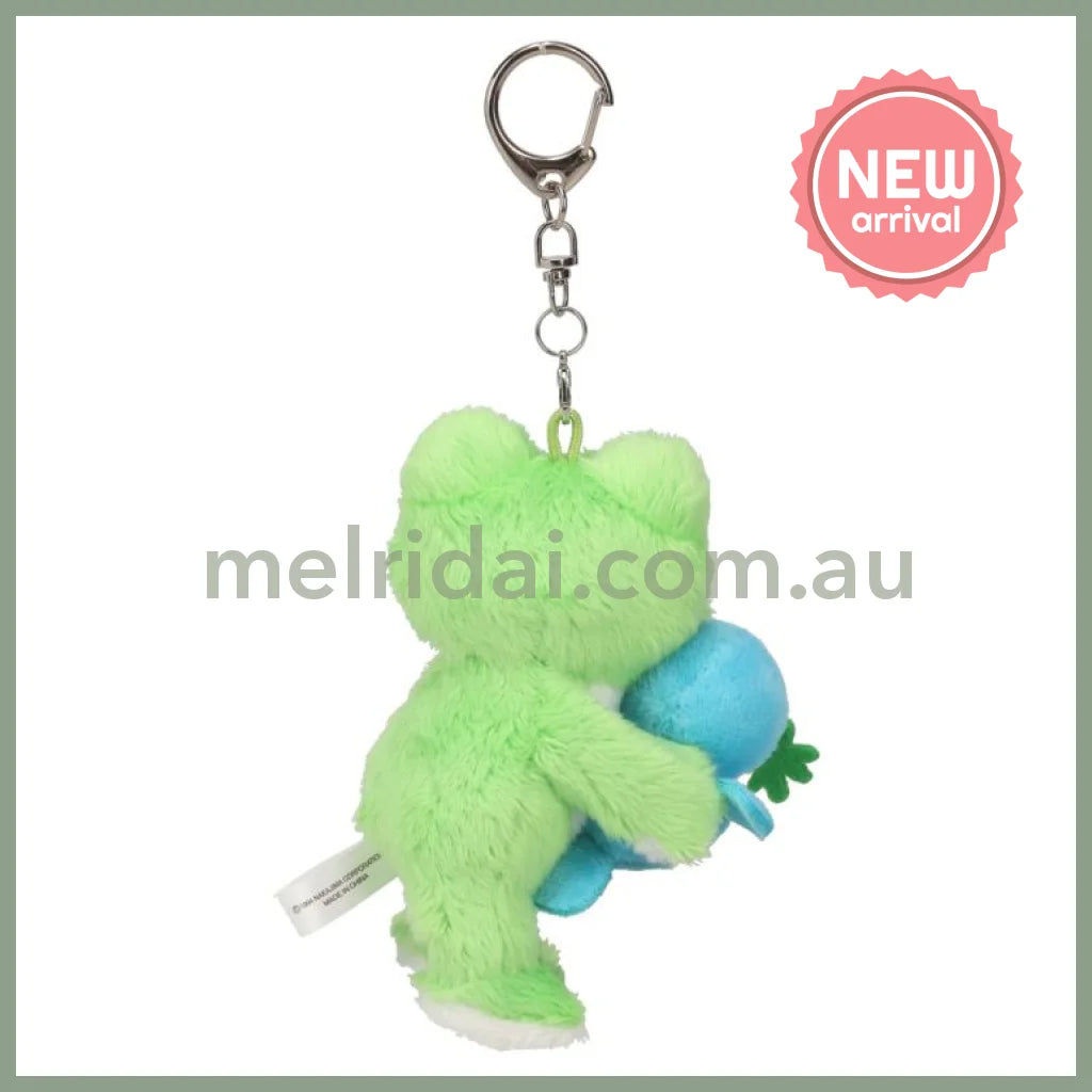 Pickles the Frog | Plush Keychain Mascot Holder H12.5×W8×D6cm (Blue Bird Wakaba Green)