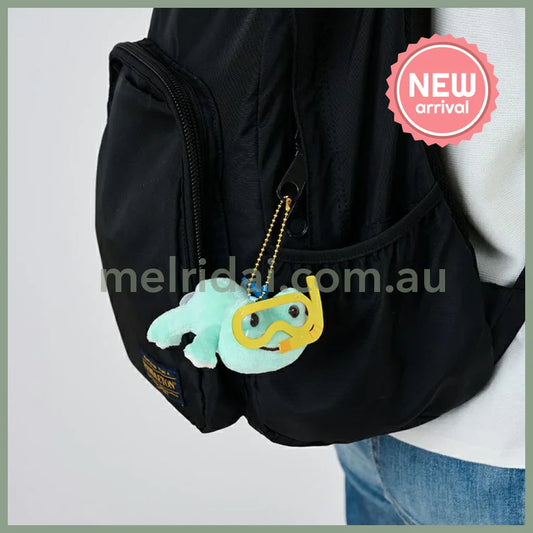 Pickles the Frog | Plush Keychain Mascot Holder H6×W9.5×D10.5cm (Sea Friends Snorkel)