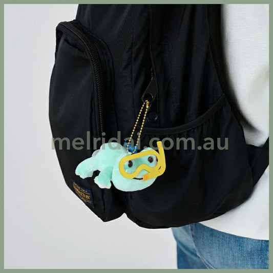 Pickles the Frog | Plush Keychain Mascot Holder H6×W9.5×D10.5cm (Sea Friends Snorkel)