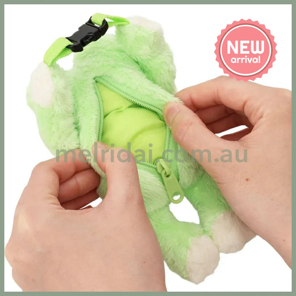 Pickles the Frog | Plush Pouch Hanging Pouch Basic 180×90×45mm (Green)