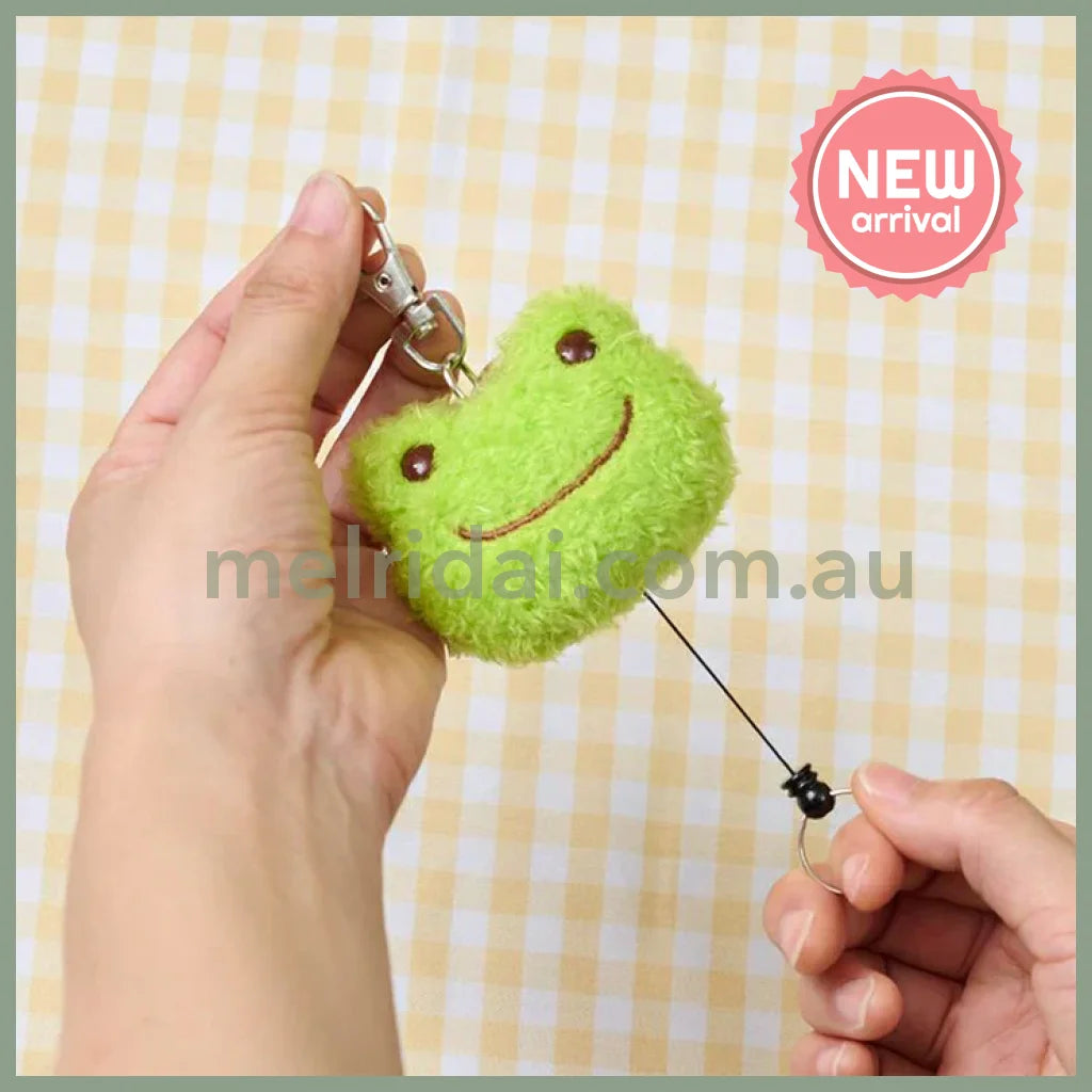 Pickles the Frog | Reel Keychain Key Holder Plush Bag Charm 55×60×40mm