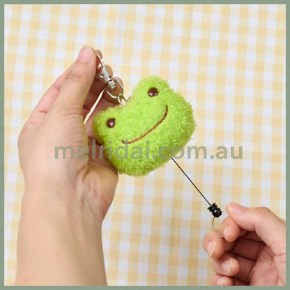 Pickles the Frog | Reel Keychain Key Holder Plush Bag Charm 55×60×40mm