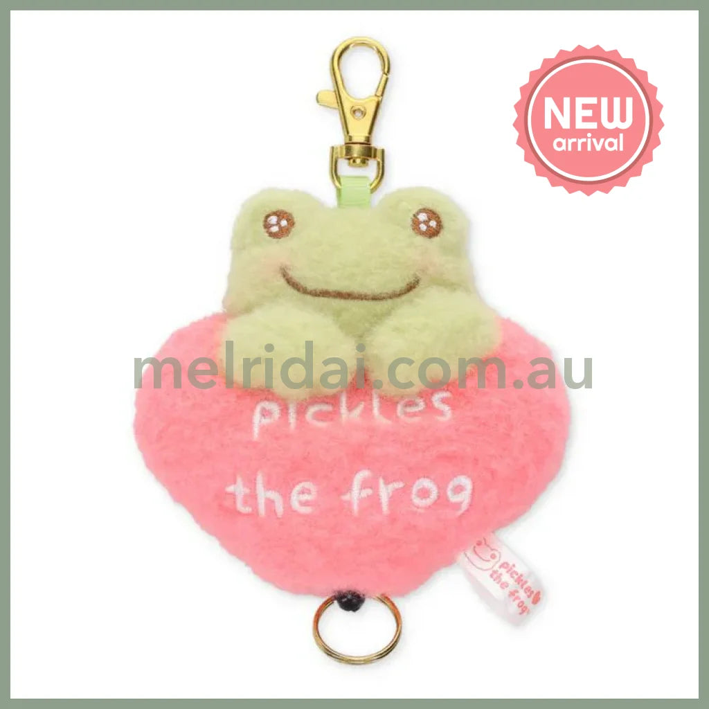 Pickles the Frog | Reel Plush Keychain Bag Charm 130×80×40mm (Smile Heart)