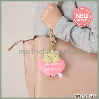 Pickles the Frog | Reel Plush Keychain Bag Charm 130×80×40mm (Smile Heart)