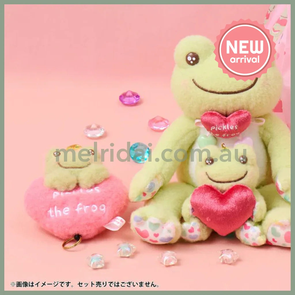 Pickles the Frog | Reel Plush Keychain Bag Charm 130×80×40mm (Smile Heart)