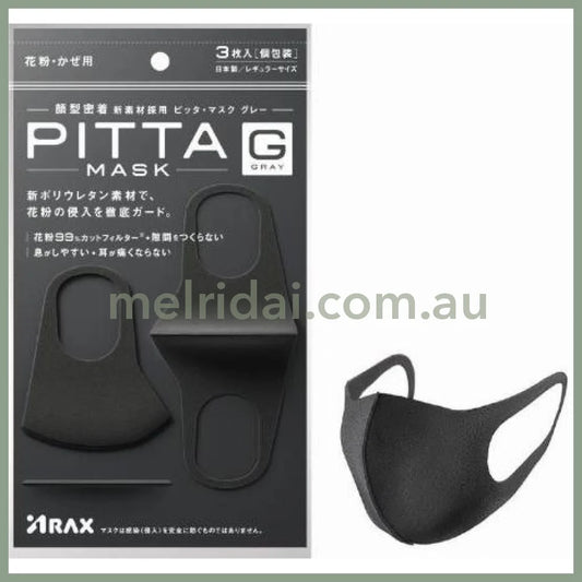 Pitta | Anti-Pollution Face Mask 3 Pieces (Dark Gray)