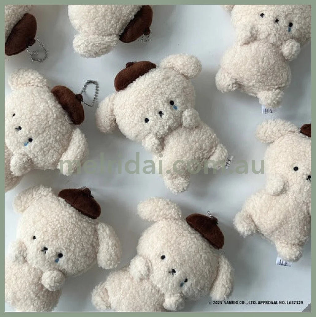 PLUS x SANRIO | Pom Pom Purin Mascot Holder Plush Keychain with Badge (Free Size)