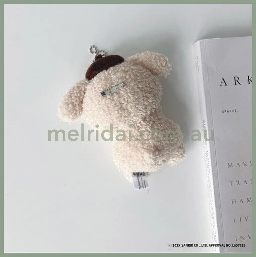 PLUS x SANRIO | Pom Pom Purin Mascot Holder Plush Keychain with Badge (Free Size)
