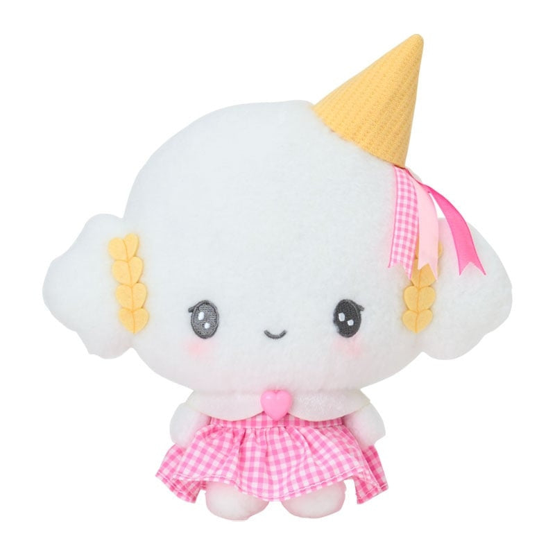 SANRIO | Cogimyun Fluffy Plush Toy Plush Doll W22 x H22 x D11 cm (10th Anniversary Gingham Heart Ice Cream)