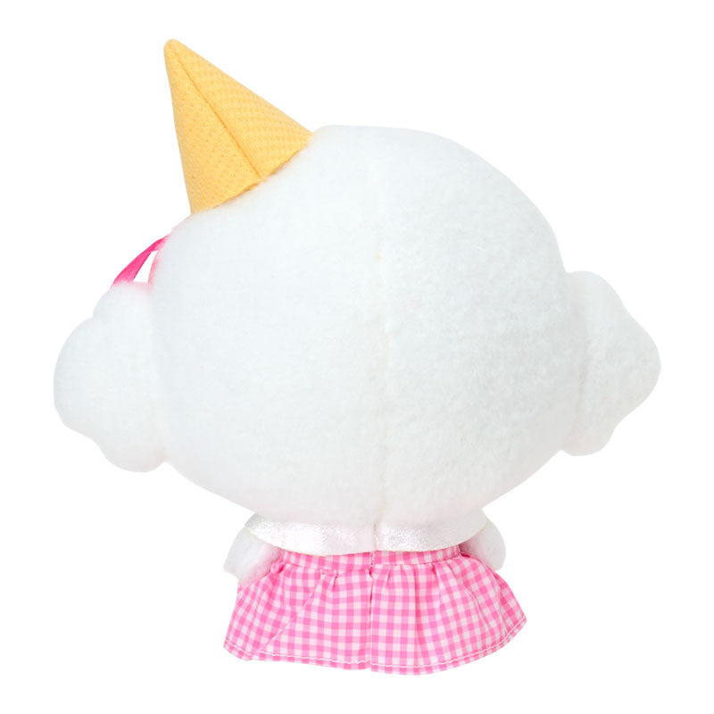 SANRIO | Cogimyun Fluffy Plush Toy Plush Doll W22 x H22 x D11 cm (10th Anniversary Gingham Heart Ice Cream)