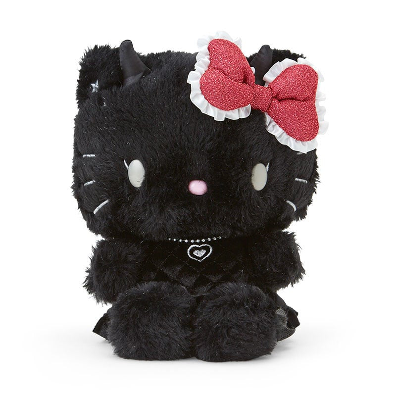 Sanrio | Hello Kitty Plush Toy 25.7 X 18.2 11.7Cm (Angel Little Devil Design) (Black) 小恶魔