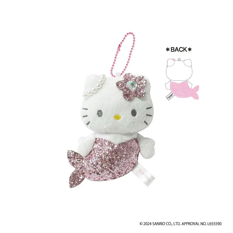 SANRIO | Hello Kitty Plush Keychain H100×W83×D63mm (Glitter Mermaid Pink Ver.)