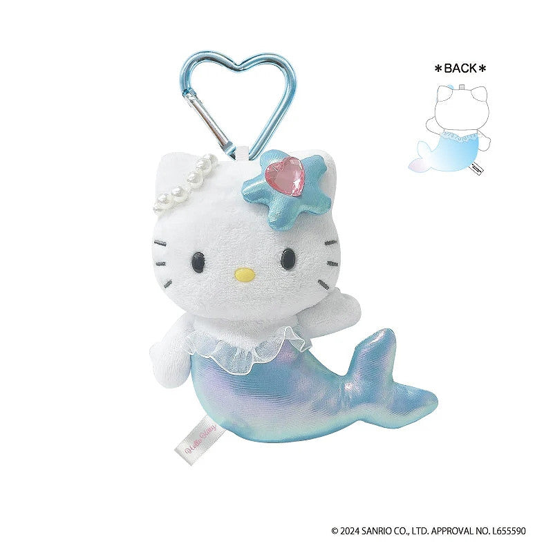 SANRIO | Hello Kitty Plush Keychain with Carabiner H120 × W85 × D65 mm (Mermaid Blue Ver.)
