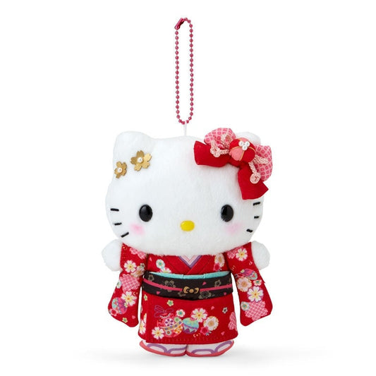 Sanrio | Hello Kitty Mascot Holder Plush Keychain 16×6.5×11Cm (Kimono/ Sakura 2024)