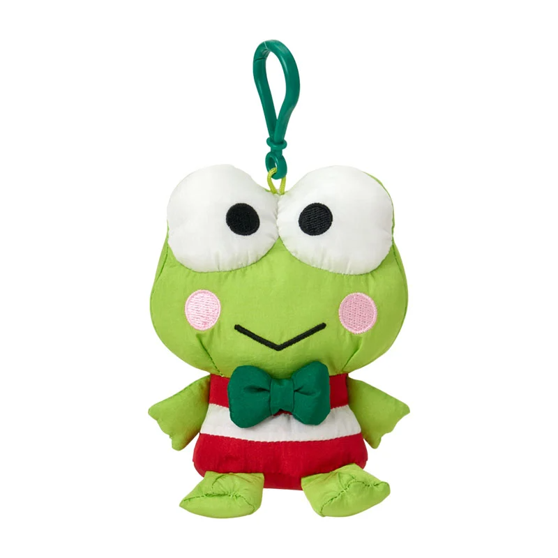 SANRIO | Keroppi Mascot Holder Plush Keychain 10cm x 9cm x 12cm (Fluffy Kids/Fuwasha Kids)