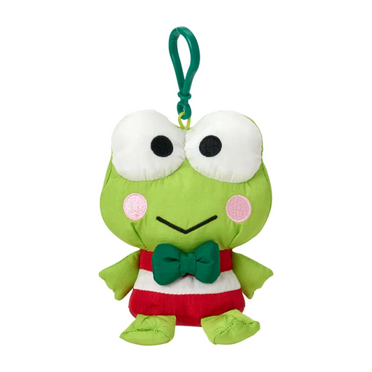 SANRIO | Keroppi Mascot Holder Plush Keychain 10cm x 9cm x 12cm (Fluffy Kids/Fuwasha Kids)