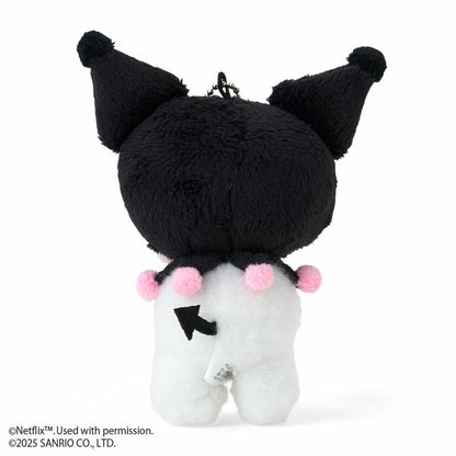 SANRIO | Kuromi Heart Plush Mascot Holder Keychain Bag Charm W9.5×D13×H5cm (Netflix My Melody & Kuromi)