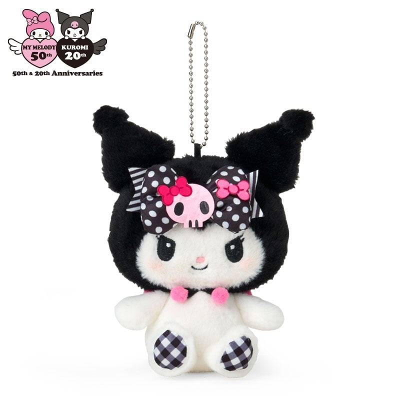 SANRIO | Kuromi Sitting Mascot Holder Plush Keychain W10 x H16 x D7 cm (My Melody 50th Anniversary & Kuromi 20th