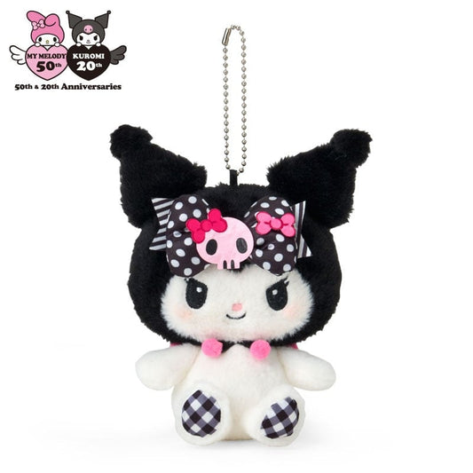 SANRIO | Kuromi Sitting Mascot Holder Plush Keychain W10 x H16 x D7 cm (My Melody 50th Anniversary & Kuromi 20th