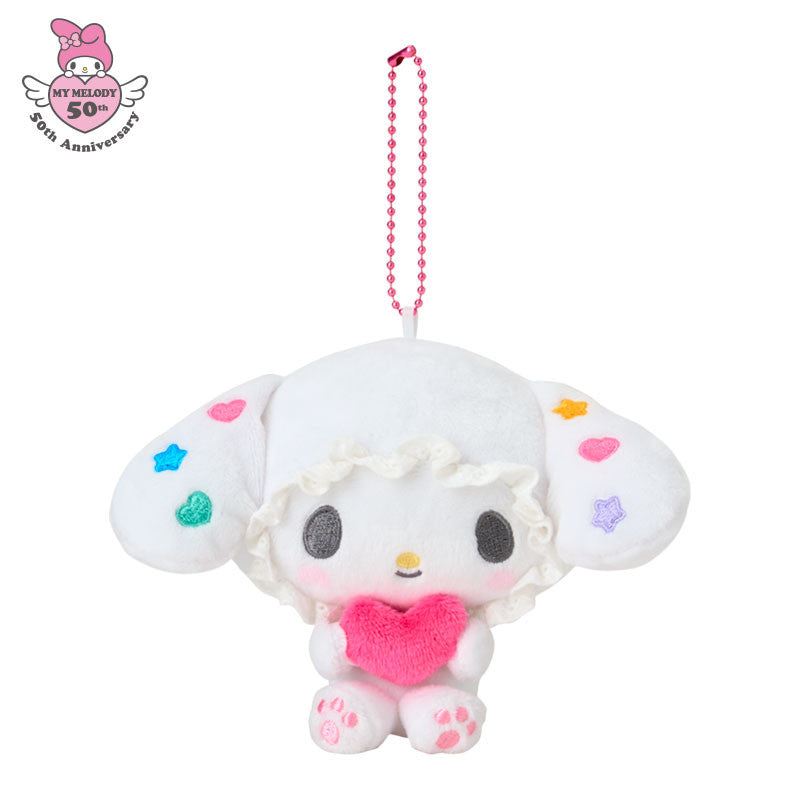 SANRIO | My Melody Girly Pop Heart Mascot Holder 16×6.5×13cm (50th Anniversary White)