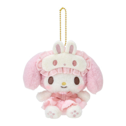 【Limite 2/ customer】SANRIO | My Melody Mascot Holder Plush Keychain Bag Charm 160×70×150mm (Good Friend Pajamas)