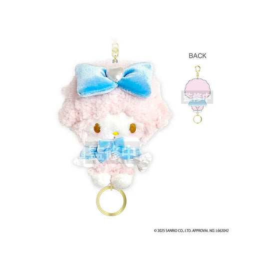 SANRIO | My Sweet Piano Plush Keychain with Reel Bag Charm 90×115x74mm (Blue)